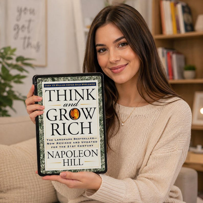 Think and Grow Rich Personal Growth Success Mindset Inspirational Guide by Napoleon Hill Classic